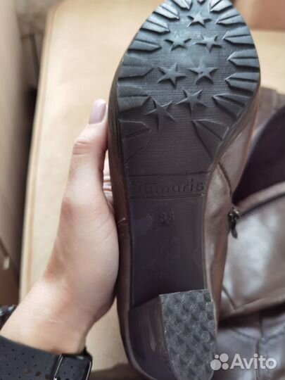 Кожаные осенние сапоги 38 размер