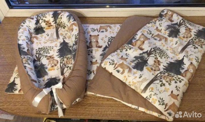 Кокон для новорожденных+одеяльце с матрасиком