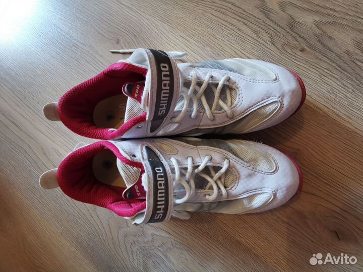 Велотуфли женские летние белые shimano spd