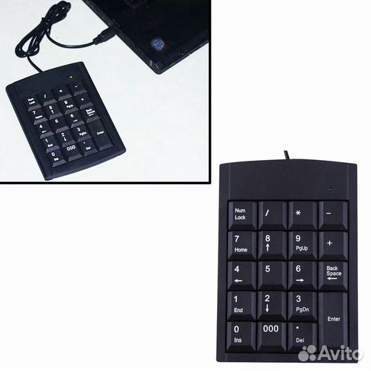 Маленькая Проводная цифровая клавиатура, 19 клавиш