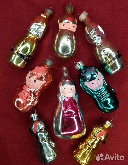Елочные игрушки фигурки агитация 9шт. СССР