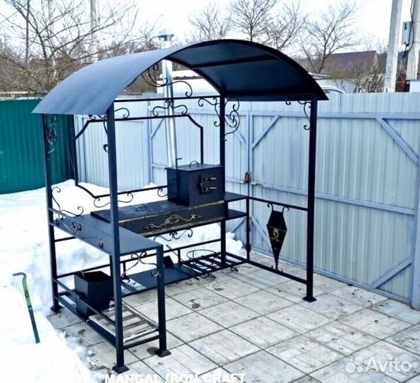 Мангал с печкой под казан