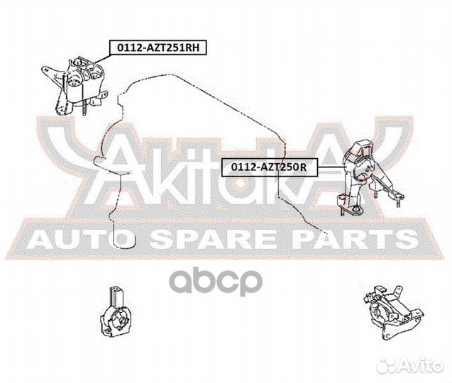 Подушка двигателя прав 0112AZT251RH asva