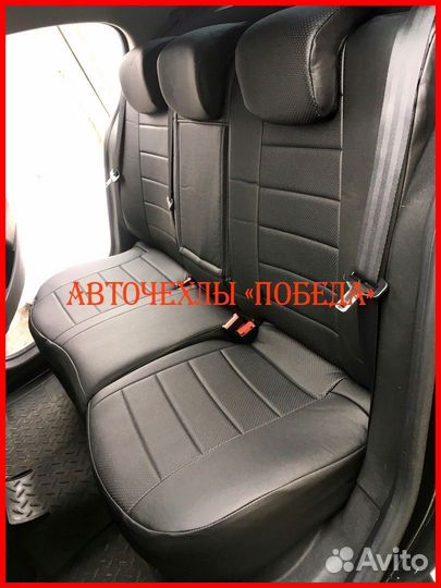 Чехлы Renault Fluence из экокожи чёрные Классика