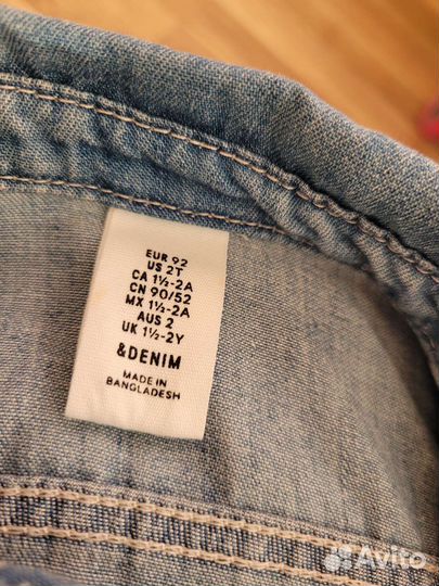 Джинсовая рубашка hm детская