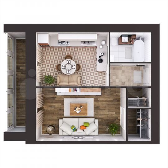 1-к. квартира, 45,8 м², 6/9 эт.