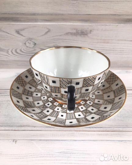 Чайная пара лфз Золотые квадраты