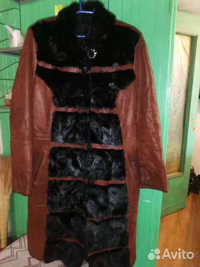 Дубленка натуральная женская размер 50 52 б/у