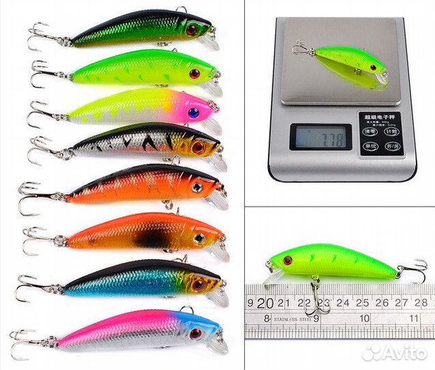 Набор воблеров 7,8 гр. 7,0 см 8 штук