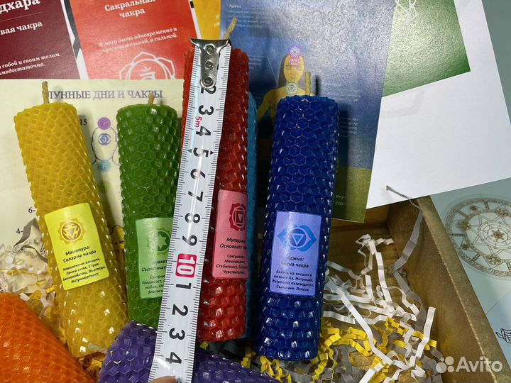 Чакровый набор из 7 свечей с травами в коробке