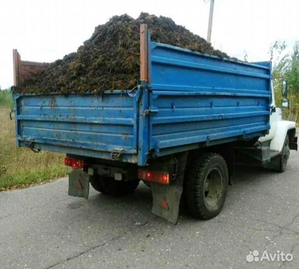 Навоз, перегной в мешках, чернозём, песок, щебень