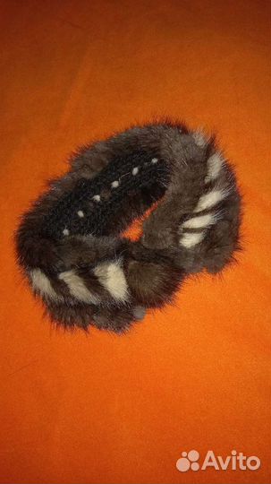 Ободок на голову из натуральной норки