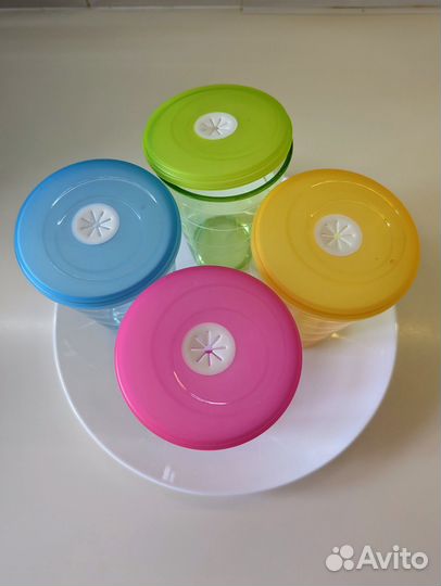 Кувшин новый tescoma 2,5 л + 4 стакана с крышками