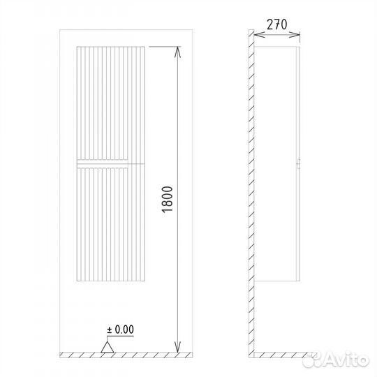 Пенал orka Moonlight 40 бежевый матовый, универсал