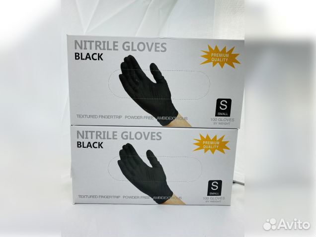 Перчатки черные нитрил XS S M L XL тату перманент