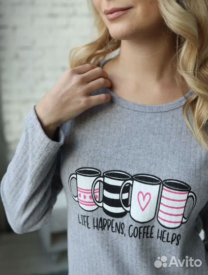 Пижама женская теплая 44