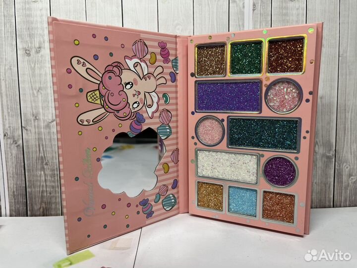 Косметика тени для девочек - палетка + зеркало