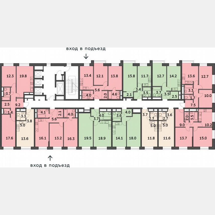 2-к. квартира, 48,8 м², 16/19 эт.