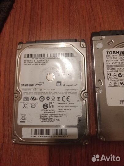 2.5 hdd по 320 Гб WD, Toshiba, Samsung