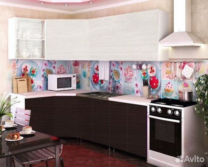 Кухня угловая Радуга 3,5 м Венге/дуб (1,45*2,05 м)