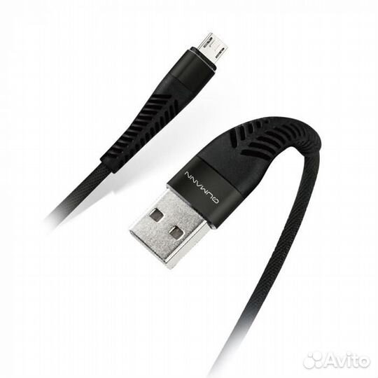 Кабель Qumann micro USB 1м 2,1А ткан.оплётка гибки