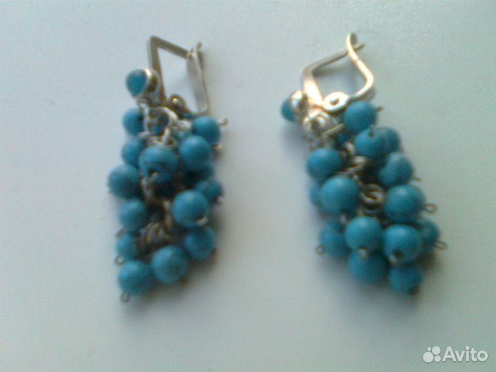 Серьги бирюза