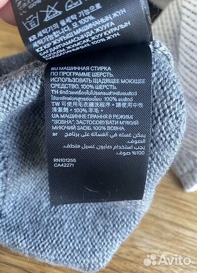 Шерстяные шапка и шарф-снуд H&M р.86/92