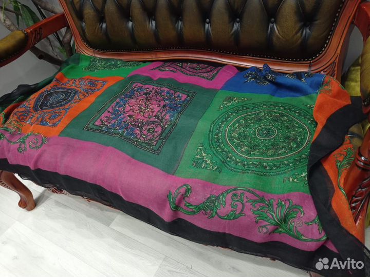 Платок большой шаль etro тонкорунная шерсть италия