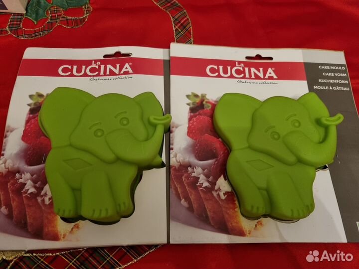 Силиконовые формы для выпечки, слоники, 2 штуки