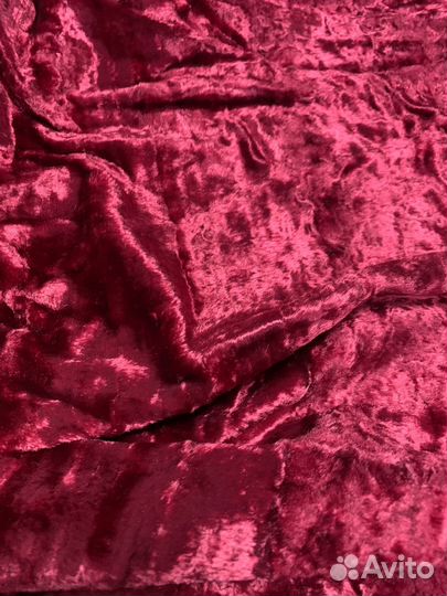Ткань рубиновый бархат. СССР. Плюш