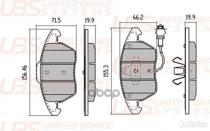 B1102037 тормозные колодки UBS UBS B1102037 UBS