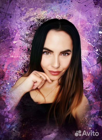 Печать на холсте Арт портрет Фото печать