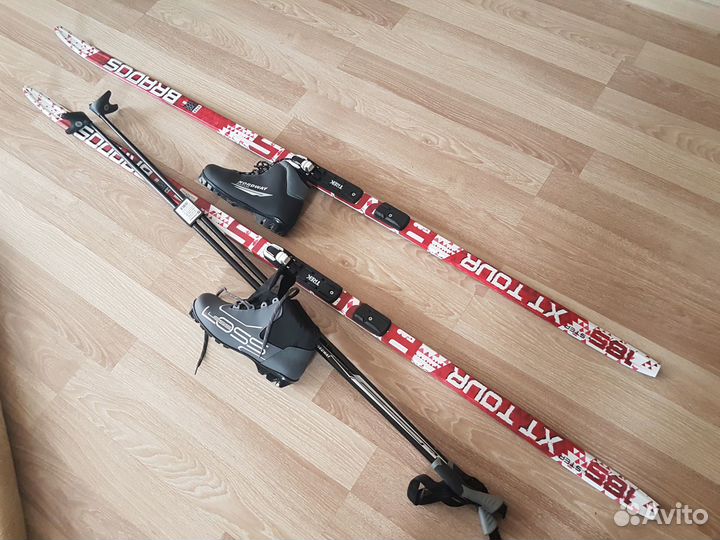 Лыжи185 см палки 145см бот 40-43 р