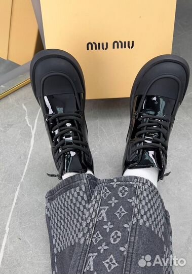 Ботинки miu miu натуральные