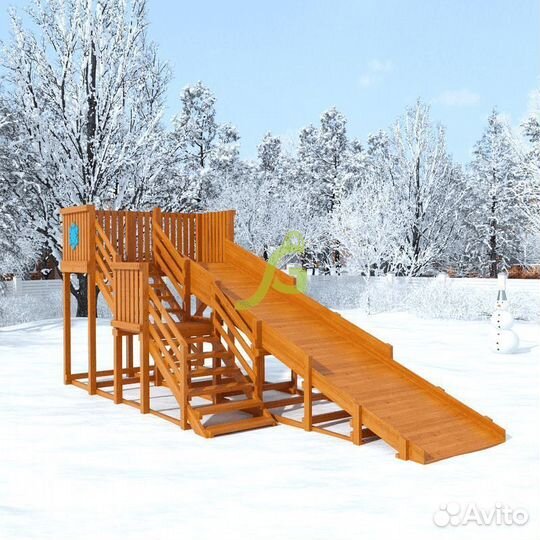 Зимняя деревянная горка Snow Fox, скат 5,9 m