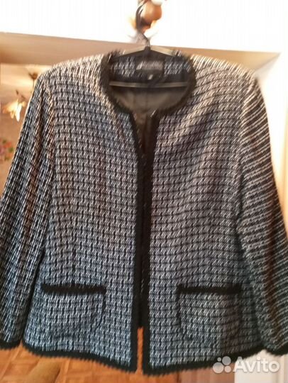 Твидовый жакет 54размер