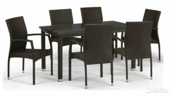 Обеденная группа из ротанга на 6 персон. Новые
