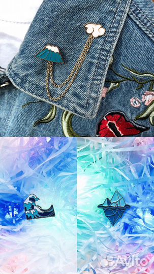 Пакет металлических пинов, значков