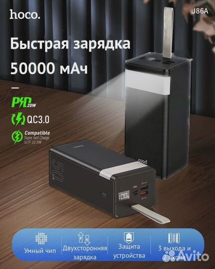 Повербанк Hoco J86A 50000 мАч