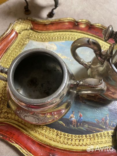 Чайник сахарница винтаж германия латунь