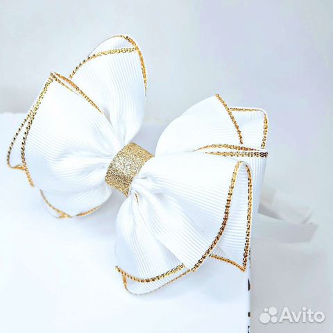 Ободок для волос с крупным бантом, в школьном стил