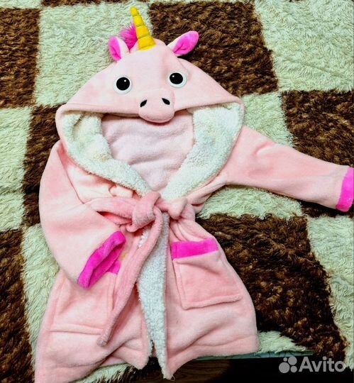 Халатик детский от 98 размера единорог