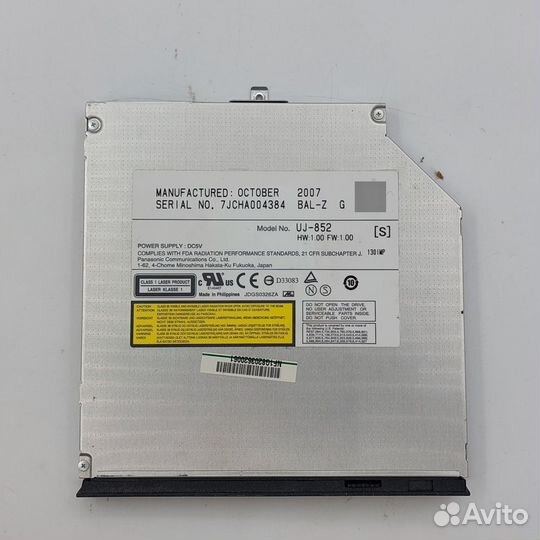 Привод DVD-RW UJ-852, Panasonic, IDE, 9.5 mm