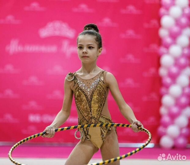 Купальник гимнастический золотой