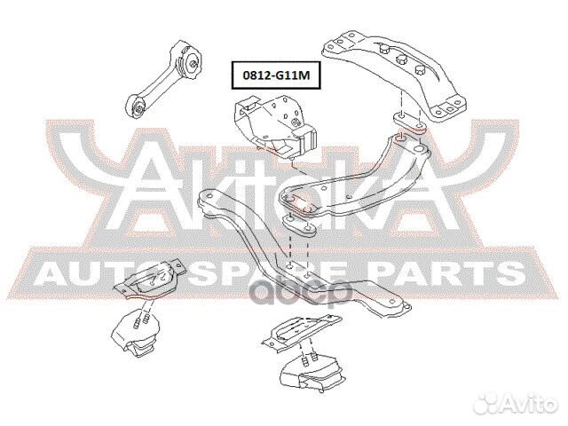 Подушка двигателя MT 0812-G11M asva