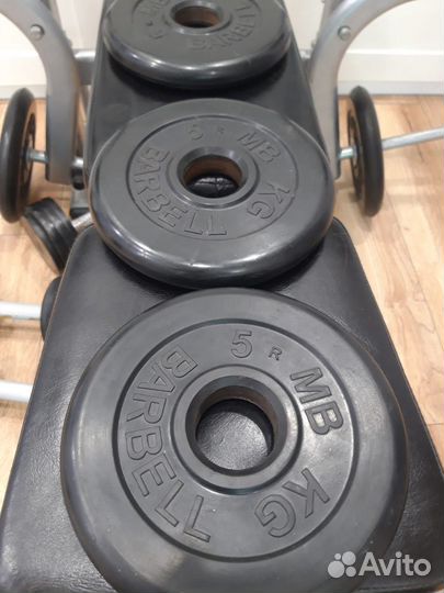 Олимпийские гантели, штанги, блины 171кг