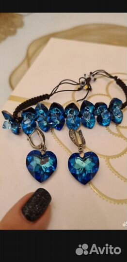 Swarovski комплект серьги и браслет