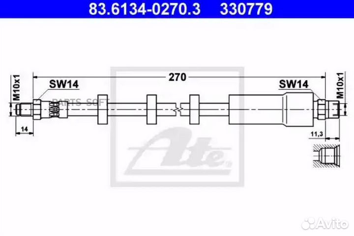 ATE 83613402703 Тормозной шланг