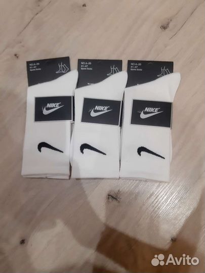 Носки nike высокие белые