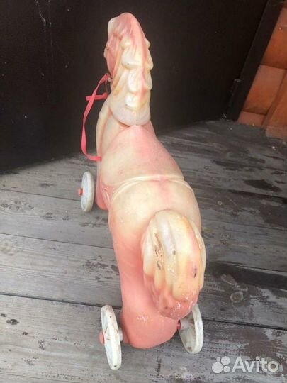 Красный конь каталка детская СССР